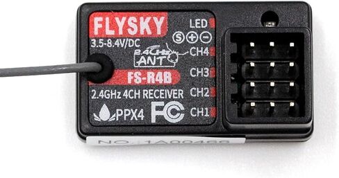 Flysky FS-R4B Receiver, 2.4GHz 4CH Receiver ANT Protocol Single Antenna PWM Output Compatible with Flysky FS-G7P FS-ST8 Radio Transmitter for RC Car and Boat in Kuwait