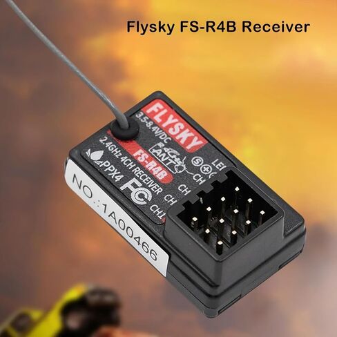 Flysky FS-R4B Receiver, 2.4GHz 4CH Receiver ANT Protocol Single Antenna PWM Output Compatible with Flysky FS-G7P FS-ST8 Radio Transmitter for RC Car and Boat in Kuwait