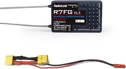 جهاز استقبال DTXMX Radiolink R7FG 7 قنوات RC، قياس الجهد عن بعد، مقاوم لرذاذ الماء لسيارة RC الزاحفة المنجرفة، القارب، يعمل مع جهاز إرسال راديو 2.4 جيجا هرتز RC6GS V3/ RC4GS V3/ RC8X in Kuwait
