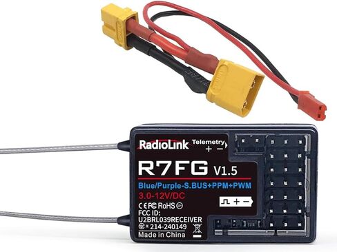 جهاز استقبال جيروسكوبي من Radiolink R7FG مزود بـ 7 قنوات بتردد 2.4 جيجا هرتز في اتجاهين وقياس طويل المدى لجهاز إرسال RC RC6GS V3/ RC4GS V3/ RC8X in Kuwait