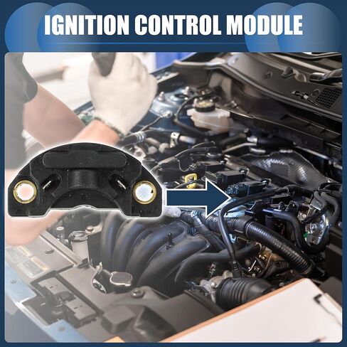 وحدة التحكم في الإشعال، وحدة التحكم في وحدة الإشعال الداخلية رقم MD607814 لسيارة Hyundai Excel L4 1.5L 1986-1989 ABS أسود، قطعة واحدة in Kuwait