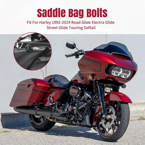 SaddleBag Lock for Harley Saddle Bag Screw Bolt Theft Deterrent Saddle Bag lever locks Mounting Hardware Fasteners for Harley Glide Electra Glide Street Glide Touring Softail 1992-Later in Kuwait