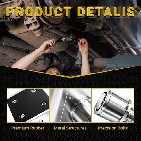 4 Pack Auto Adapters for 2 Post Lift, Car Lift Truck Adapter Accessories, Galvanized Steel Spin-Up Frame Adapter with Anti-Slip Rubber Pads Compatible with KT ME Challenger Auto Lifts in Kuwait