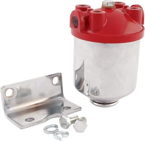 Allstar Performance ALL40250 3/8 "NPT مدخل/مخرج فلتر وقود من نوع العلبة مطلي بالكروم in Kuwait