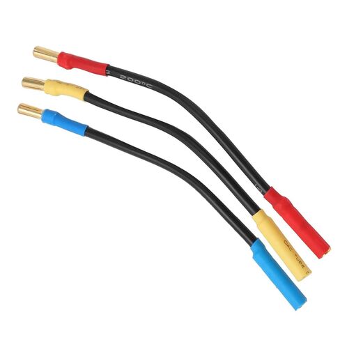 3 قطع كابلات تمديد RC مع قابس كابلات محرك RC 4 مم، طول 5.1 بوصة كابل توصيل الموز RC من السيليكون للتحكم عن بعد في السيارة والقارب والطائرة وغيرها من وصلات ESC للمحركات in Kuwait