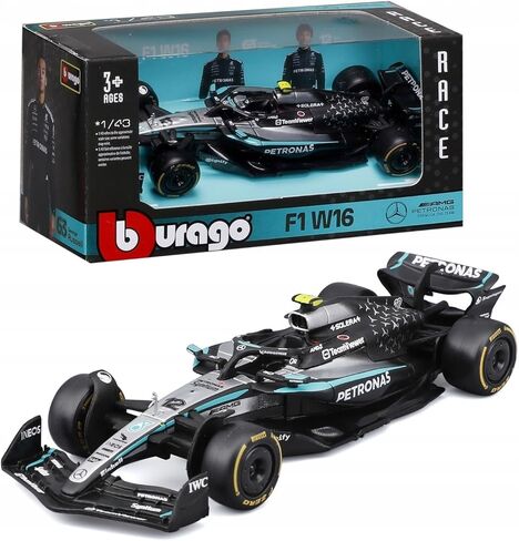 Bburago F1 Mercedes-AMG W16 2025#12 Antonelli 1:43 Scale Diecast Car with Authentic Details Mercedes F1 Replica Silver/Black Body Officially Licensed Product Recommended Age 3+ in Kuwait