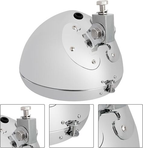 7" Headlight Shell Kit - Chrome Headlamp Light Bulb Bucket Housing w/Trim Ring, H4 Auxiliary Wiring Harness for Harley Davidson Heritage, Fat Boy, Softail 1986-2011,Replace for 67789-91 in Kuwait