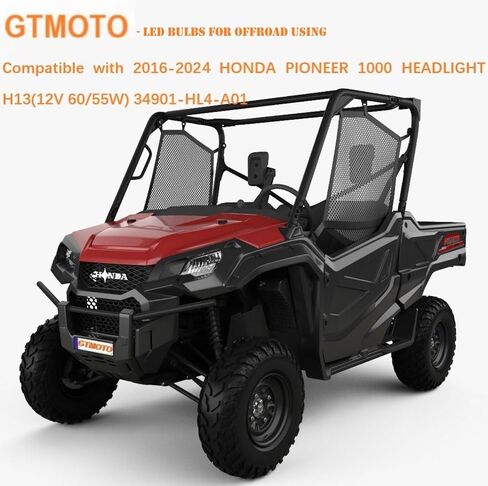 for Honda Pioneer 1000 1000-3 1000-5 Talon 1000R 1000X4 Headlights LED Bulbs, 34901-HL4-A01 H13 High/Low Dual Beam, 6000K Bright White Light Custom for Offroad UTV SXS Headlamp, 2 Pack in Kuwait
