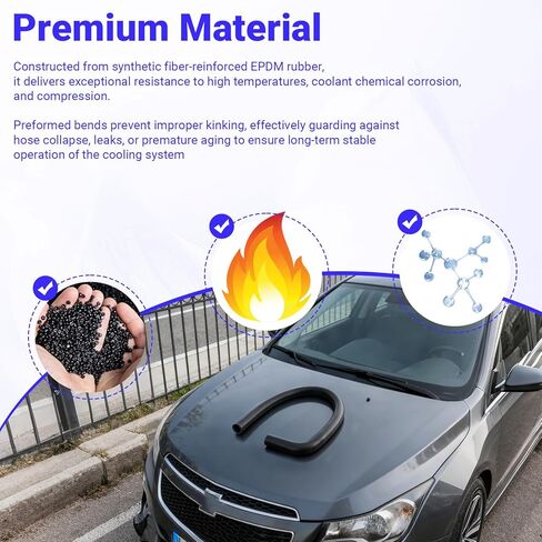 خرطوم سخان مبادلة LS مقاس 3/4 بوصة، خرطوم سخان مصبوب منحني 90 درجة، طول 4 بوصة × 24 بوصة، يستبدل 551065، متوافق مع محركات LS، LS1، وLS3 - عبوة واحدة in Kuwait