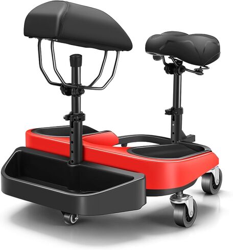 Auto Dynasty Kneeling/Sitting Creeper, 300 LBS Rolling Knee Pads with Seat and Chest Support, Knee Creeper with Swivel Casters and Tool Tray for Tile Parquet Cleaning, Auto Repair, Garden Maintenance in Kuwait