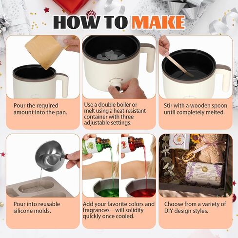 112-Piece DIY Soap Making Kit for Adults, Homemade Soap Kit Includes a Soap Melting Pot, Essential Oil and Dye, Moulds, Gift with Soap-Making Kit, Suitable for Adult Beginners in Kuwait