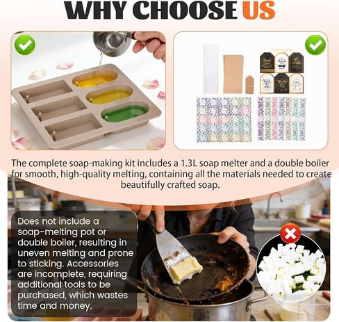 112-Piece DIY Soap Making Kit for Adults, Homemade Soap Kit Includes a Soap Melting Pot, Essential Oil and Dye, Moulds, Gift with Soap-Making Kit, Suitable for Adult Beginners in Kuwait