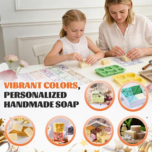 112-Piece DIY Soap Making Kit for Adults, Homemade Soap Kit Includes a Soap Melting Pot, Essential Oil and Dye, Moulds, Gift with Soap-Making Kit, Suitable for Adult Beginners in Kuwait