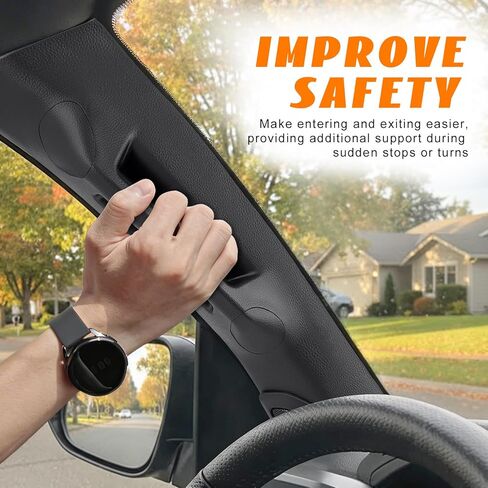 Driver Side A-Pillar Grab Handle Interior Trim for Toyota Tacoma Gen 4th 2024-2026 Sturdy OEM Style Texture Comfortable Grip Compatible with Side Airbag Deployment Easy Installation in Kuwait
