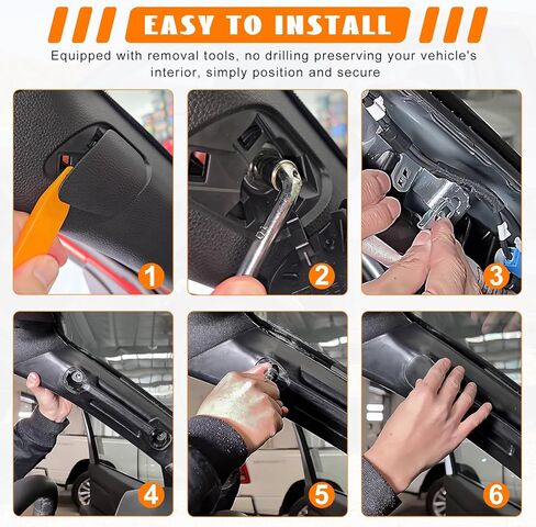 Driver Side A-Pillar Grab Handle Interior Trim for Toyota Tacoma Gen 4th 2024-2026 Sturdy OEM Style Texture Comfortable Grip Compatible with Side Airbag Deployment Easy Installation in Kuwait