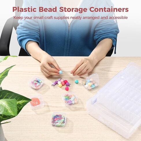 yeesport 138 Pcs Plastic Bead Storage Containers, Includes 135 Small Storage Boxes and 3 Large Organizer Cases, Clear Containers with Hinged Lids for Jewelry, Crafts, Small Items, Parts in Kuwait