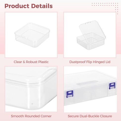 yeesport 138 Pcs Plastic Bead Storage Containers, Includes 135 Small Storage Boxes and 3 Large Organizer Cases, Clear Containers with Hinged Lids for Jewelry, Crafts, Small Items, Parts in Kuwait