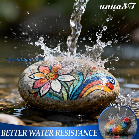 unuaST Outdoor Acrylic Paint Waterproof Set, 10 Colors Large Bulk Outdoor Paint with Pump, Rich Pigmented Paints for Artists/Beginners on Rocks, Wood, Metal, Crafts, Garden Statues (10oz/300ml) in Kuwait