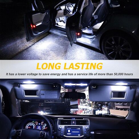 HZEL 42PCS Car Interior LED Light Kit, DE3175 T10 31mm 41mm 194 LED Bulb Dome Map Door Light Set, High-Brightness Auto Interior Tail Cab License Plate Bulb Kit, Universal for Most Vehicles in Kuwait