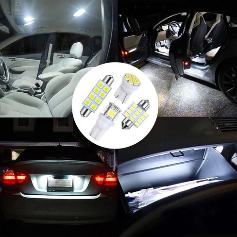 HZEL 42PCS Car Interior LED Light Kit, DE3175 T10 31mm 41mm 194 LED Bulb Dome Map Door Light Set, High-Brightness Auto Interior Tail Cab License Plate Bulb Kit, Universal for Most Vehicles in Kuwait
