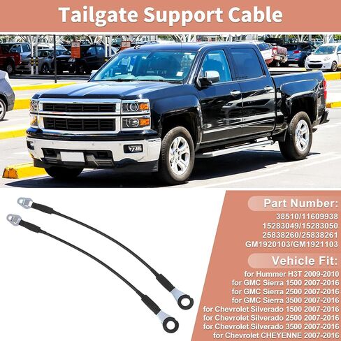 No.38510/11609938/15283049/15283050/25838260/25838261/GM1920103 Tailgate Support Cables for Chevy Silverado 1500 2500 3500 for GMC Sierra 1500 2500 3500 07-16 Tailgate Lift Cable in Kuwait