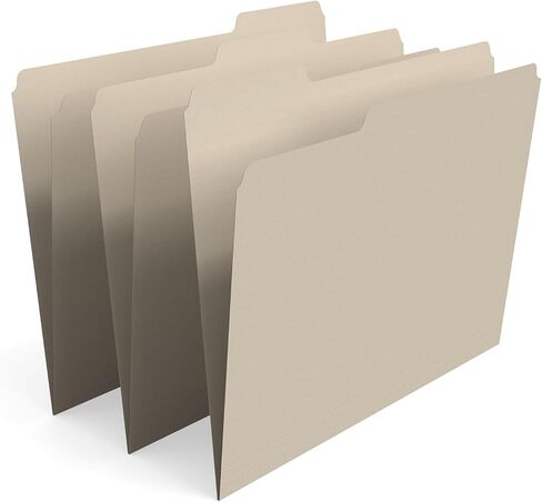 مجلدات ملفات Staples، مقاس Letter، تصميم 3 علامات تبويب، مانيلا، مخزون ورق متين، 1000/كرتون in Kuwait