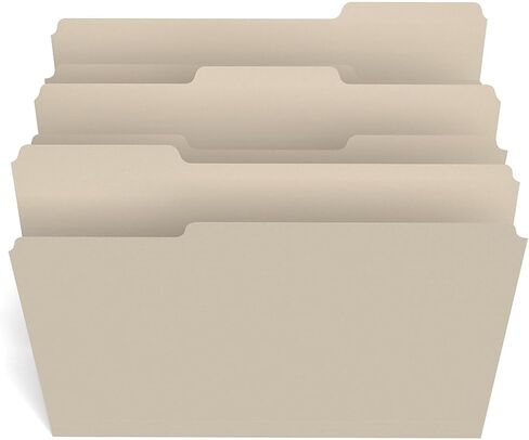 مجلدات ملفات Staples، مقاس Letter، تصميم 3 علامات تبويب، مانيلا، مخزون ورق متين، 1000/كرتون in Kuwait