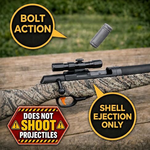 30 Inch Kids Toy Hunting Rifle with Scope in Camo, Shell Ejecting Bolt Action Toy Gun with Realistic Sounds Detachable Magazine Sniper Style Pretend Play for Kids in Kuwait