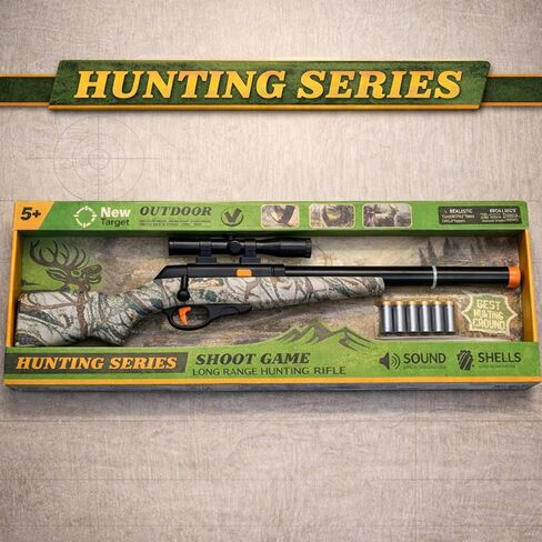 30 Inch Kids Toy Hunting Rifle with Scope in Camo, Shell Ejecting Bolt Action Toy Gun with Realistic Sounds Detachable Magazine Sniper Style Pretend Play for Kids in Kuwait