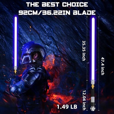 Sabreforms Lightsaber Duling Light Saber مع 12 لون RGB و16 خط صوت وتحكم في الحركة، سيوف ضوئية Force FX مع مقبض معدني ممتاز وشفرة قابلة للاستبدال، سيوف ضوئية للبالغين والأطفال in Kuwait