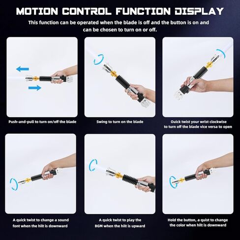 Sabreforms Lightsaber Duling Light Saber مع 12 لون RGB و16 خط صوت وتحكم في الحركة، سيوف ضوئية Force FX مع مقبض معدني ممتاز وشفرة قابلة للاستبدال، سيوف ضوئية للبالغين والأطفال in Kuwait