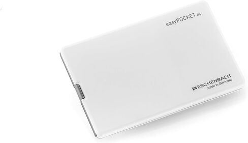عدسة مكبرة Eschenbach EasyPOCKET مع ضوء - مكبر محمول بحجم بطاقة الائتمان مع عدسة PXM هجينة شبه كروية/حيوية، وإضاءة LED مدمجة - أبيض - تكبير 6x/24 ديوبتر in Kuwait