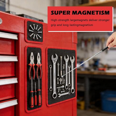 Magnetic Tool Mat Set, 4 Pcs Heavy Duty Flexible Magnetic Mat with PVC Coating, Holds Screws, Bolts, Nuts and Small Tools for Garage Workshop and Auto Repair in Kuwait