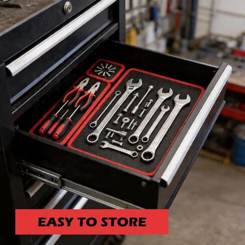 Magnetic Tool Mat Set, 4 Pcs Heavy Duty Flexible Magnetic Mat with PVC Coating, Holds Screws, Bolts, Nuts and Small Tools for Garage Workshop and Auto Repair in Kuwait