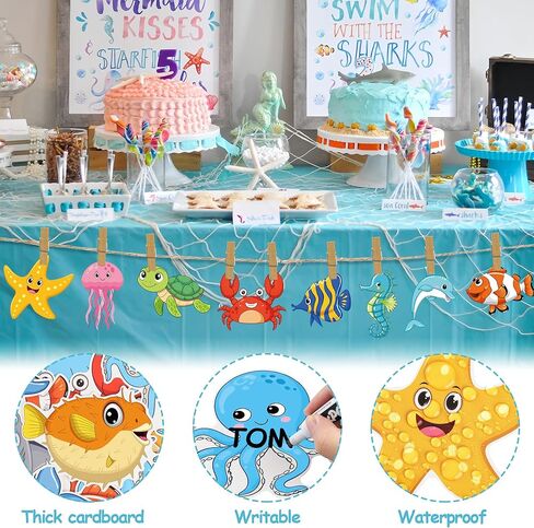 48 PCS Sea Life Cut Outs Ocean Animal Paper Cutouts Tropical Fish Cutout Under The Sea Bulletin Board Decorations with Glue Points for Summer School Classroom Bulletin Board Home Kids DIY Craft Decor in Kuwait