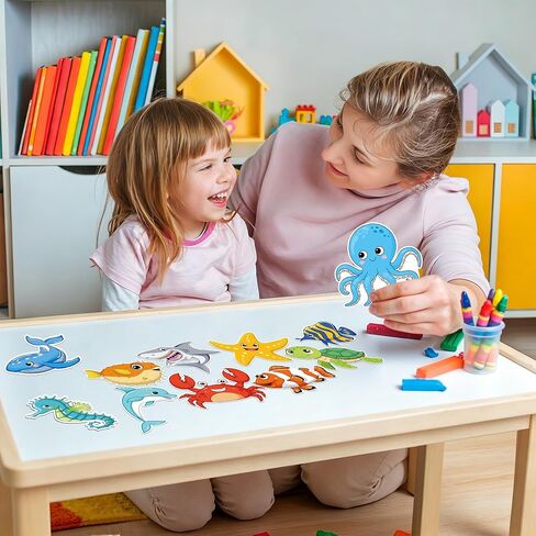 48 PCS Sea Life Cut Outs Ocean Animal Paper Cutouts Tropical Fish Cutout Under The Sea Bulletin Board Decorations with Glue Points for Summer School Classroom Bulletin Board Home Kids DIY Craft Decor in Kuwait