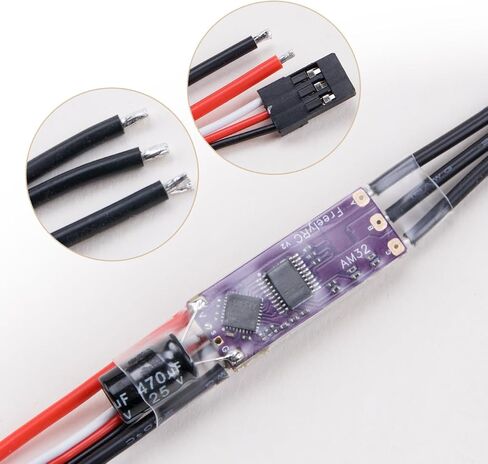 ZORZA 1Set AM32 32-Bit 2-4S 40A ESC Brushless Motors Speed Controller with Param Coverter 5V 2A BEC Module 25V 470uF Capacitor Supports DSHOT and PWM for RC Airplane Motors Model Aircraft Enthusiast in Kuwait