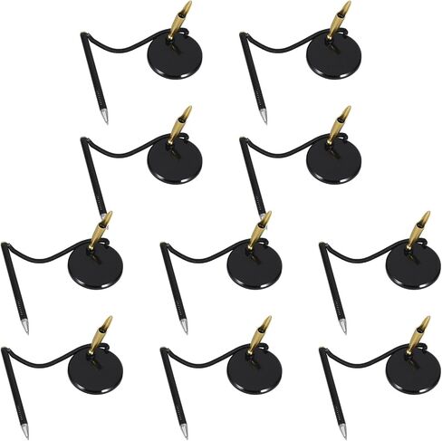 Alipis 10pcs Secure Counter Pens with Chain and Adhesive Base Holder, Black Desktop Reception Signing Pens for Office, School, Bank, and Workplace Use in Kuwait