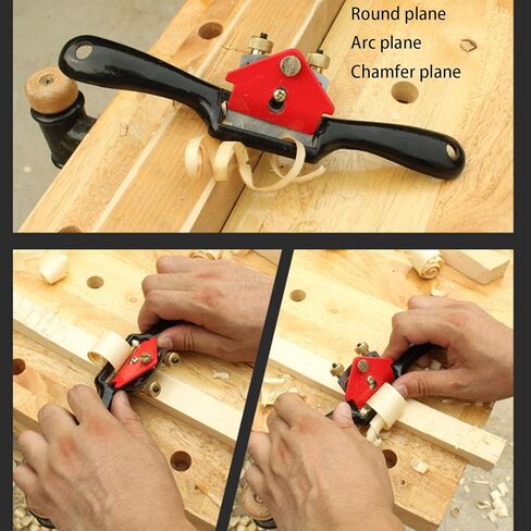 Adjustable Spokeshave Set 2pcs with 4 Metal Blades, 4-Way Wood Rasp File & Manual Planer – Perfect for Planing, Trimming, Carving, and Deburring in Woodworking in Kuwait