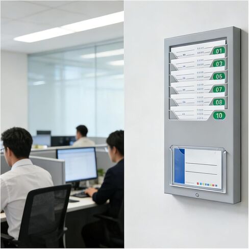 Expandable Wall Mount Time Card Holder Rack - 30 Slot Timesheet Organizer for Easy Access - Perfect for Office, Business, and Clock in/Out Management in Kuwait