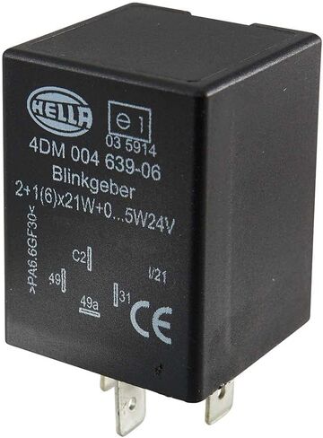 HELLA 4DM 004 639-061 Flasher Unit - 24V - 4-pin Connector - mounting - Electronic - with Holder in Kuwait