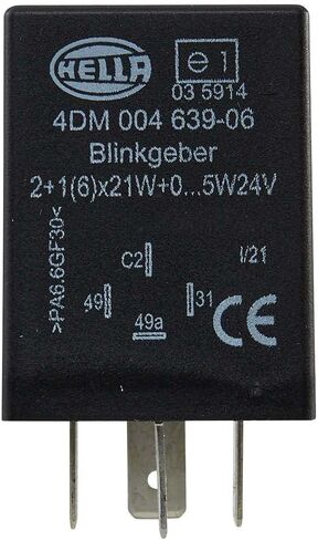 HELLA 4DM 004 639-061 Flasher Unit - 24V - 4-pin Connector - mounting - Electronic - with Holder in Kuwait