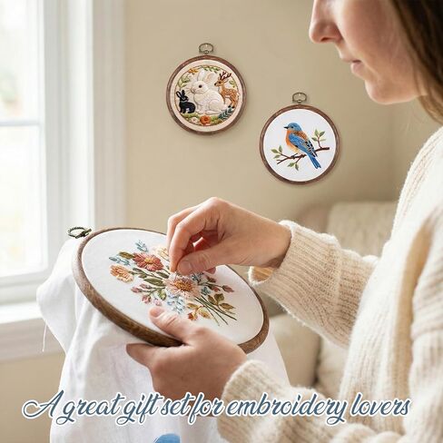 15 جهاز كمبيوتر شخصى 4 بوصة جولة التطريز الأطواق الإطار حلقة عرض زخرفة إطار الخشب المقلد عبر غرزة هوب الدائري 3 بوصة الأطواق التطريز الصغيرة لعيد الميلاد عيد الهالوين الحرفية الخياطة DIY شنقا الهدايا in Kuwait