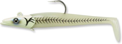 Savage Gear Sandeel Fishing Bait, 3 1/2 oz, Ghost Herring, Realistic Contours & Movement, Durable Construction, Two Tie Points, 5X Hooks, Holographic Eyes, Bait Keeper in Saudi Arabia