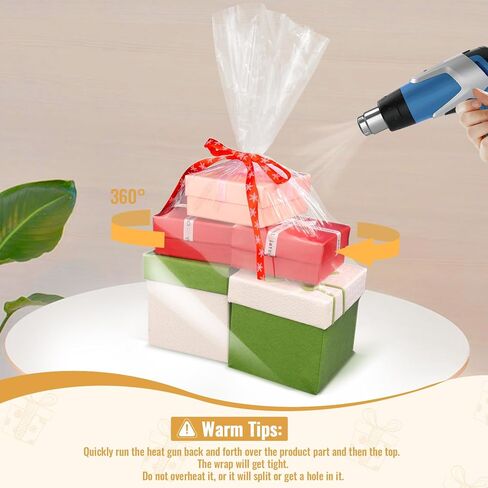 90PCS Shrink Wrap Bags for Christmas Gift Basket 20x28 16x24 14x20in 3 Sizes Cellophane Bags with 5Color Pull Bows Large Clear Plastic Heat Shrink Bag for Halloween Easter Valentine's Day Mother's Day in Kuwait