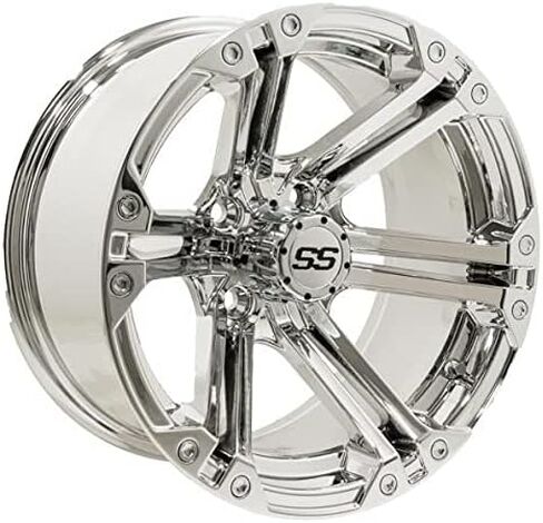 الحزمة - 9 عناصر: إطارات GTW Spectre مقاس 14 بوصة لعربة الجولف Chrome Elite 215x35-14 [لعربات Yamaha Golf] in Kuwait