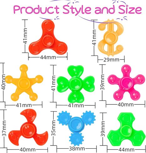 Desyeryamimi 24 Pack Mini Fidget Spinners Bulk Toys for Kids 3 4 5 6 7 8 9 Fidget Spinner Party Favors Goodie Bags Stuffers Birthday Return Gifts Classroom Rewards Prize Box in Kuwait