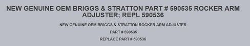 بديل لجزء أصلي من Briggs & Stratton # 590535 Rocker ARM Adjuster؛ ريبل 590536 أوم in Kuwait