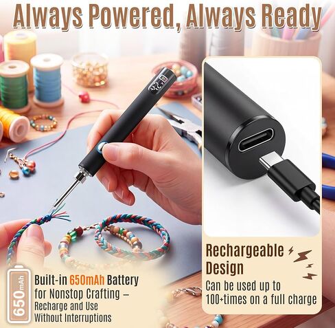 Grinsvalley Rechargeable Thread Burner with Rosary Cord Knotting Tool, 3 Models Thread Zapper, Dual Head Twine Knotting Tool for Jewelry Making, Burn and Melt Easily for Beading, Sewing, Leather Craft in Kuwait