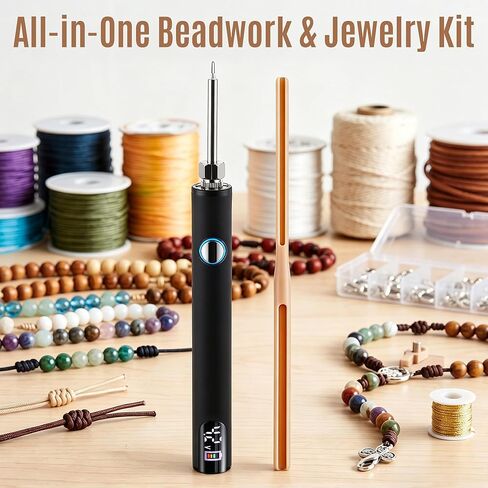 Grinsvalley Rechargeable Thread Burner with Rosary Cord Knotting Tool, 3 Models Thread Zapper, Dual Head Twine Knotting Tool for Jewelry Making, Burn and Melt Easily for Beading, Sewing, Leather Craft in Kuwait